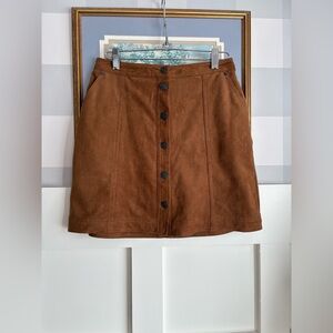 Abercrombie & Fitch Tan Button-Front Mini Skirt Size Small